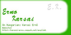 erno karsai business card