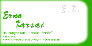 erno karsai business card